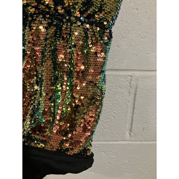 Sequin Gold party Romper Cami V Neck Size XS sleeveless - Picture 13 of 13